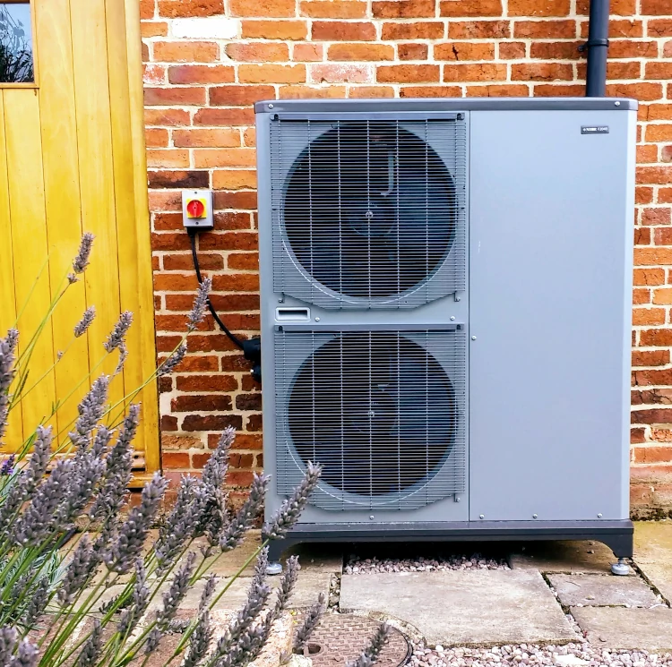 MCS-certified heat-pump installation at a residential property